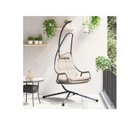 vidaXL Chaise œuf suspendue Taupe 94 x 107 x 196,5 cm Acier
