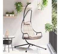 Chaise Suspendue avec Support et Coussin Taupe Acier Taupe G