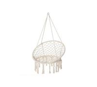 Chaise suspendue chaise hamac de voyage portable Ø 80 x 42H m macramé coton polyester beige