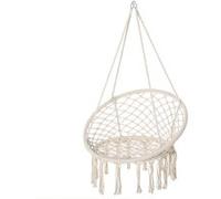 Outsunny – Hamac chaise suspendue macramé portable – Coton/Polyester 80x80x42 cm – Beige