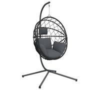 Chaise suspendue en forme d'œuf avec support anthracite
