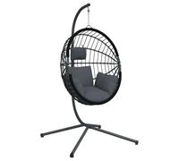 Chaise suspendue en forme d'œuf avec support anthracite