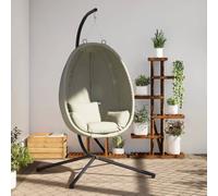 vidaXL Chaise suspendue en forme d'œuf – câble standard et structure en acier – Anthracite