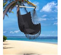 Chaise suspendue hamac avec 2 Coussins, Gris, style boho