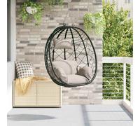 vidaXL Chaise suspendue en forme d'œuf, anthracite, 91,5 x 54,5 x 107 cm, rotin synthétique