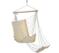 Chaise suspendue pour l'extérieur Chaise suspendue balançoire suspendue, avec repose-pieds, charge max 120 kg beige, Lxl 100 x 60 cm, balcon jardin