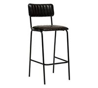 Tabouret de bar en cuir noir Dario