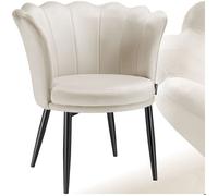 tectake® Fauteuil Salon Confortable en Velours Fauteuil Relax Moelleux Chaise Ergonomique pour Salon, Salle à Manger, Chambre, Siege Bureau, Allaitement