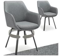 Fauteuil pivotant rembourré avec accoudoirs et dossier gris anthracite