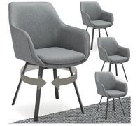 Fauteuil pivotant rembourré avec accoudoirs et dossier gris anthracite