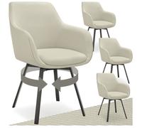 tectake® Lot de 4 Chaise pivotante de Salle à Manger Moderne Fauteuil salon Chaise Ergonomique Rembourrée Confortable Chaise Design Meuble salon pour Salle à manger, salon, coiffeuse, chambre, cuisine