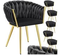 tectake® Lot de 6 Chaises de Salle à Manger Modernes Fauteuil Salon Chaise Ergonomique Rembourrée Confortable Chaise Design Meuble Salon pour Salle à Manger, Salon, Coiffeuse, Chambre, Cuisine