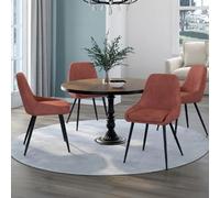 IDMARKET Lot de 4 chaises de salle à manger THALYA en velours orange