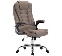 CLP Chaise de Bureau Ergonomique Thor, Chaise pivotante avec Dossier basculant, Design Moderne, Hauteur réglable 49-59 cm, piétement chromé, Couleur:Taupe