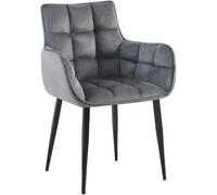 Chaise Tirana velours - gris foncé