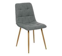 Chaise tissu Sirac tilleul pieds métal effet bois Atmosphera
