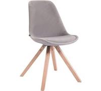 Chaise Toulouse en velours / Piétement carré , Gris/Nature G