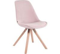 Chaise Toulouse en velours / Piétement carré , Rose/Nature G