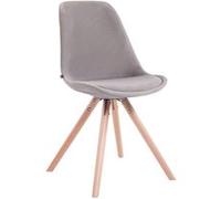 Chaise Toulouse en velours / Piétement Rond , Gris/Nature