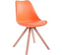 Chaise Toulouse similicuir piétement carrée , Orange/Nature