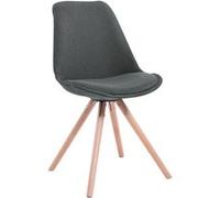 Chaise Toulouse tissu pieds ronds , Gris foncé/Nature