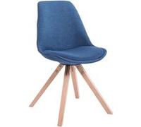 Chaise de Salle à Manger Toulouse en Tissu Bleu - CLP - Design Scandinave Moderne - Piètement en Bois carré 84 cm