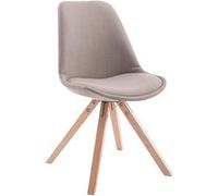 CLP Chaise Toulouse – en tissu, dossier & assise rembourrés, piètement bois – Taupe/Natura