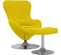 Chaise Œuf avec Pouf Jaune Velours