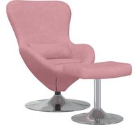 Chaise Œuf avec Pouf Rose Velours