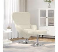 Chaise Œuf avec Pouf Velours Crème Crème G