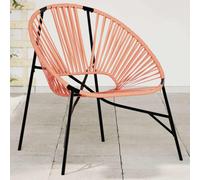 vidaXL Chaise de jardin en forme d'œuf Poly rotin Noir et Orange