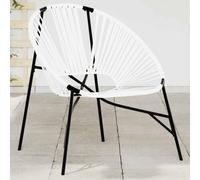 vidaXL Chaise de jardin en forme d'œuf - Poly rotin noir et blanc