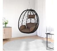 vidaXL Chaise suspendue en forme d'œuf, marron café, 91,5 x 54,5 x 107 cm, rotin synthétique