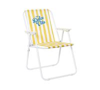 Chaise Ultra Pliante d'Extérieur à Rayures Bayadère - Jaune - 44 x 52 x 75 cm