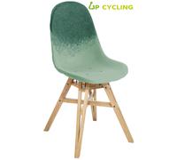 Chaise upcy Ida coque plastique Rivière et Galet - 4 pieds bois Chêne massif