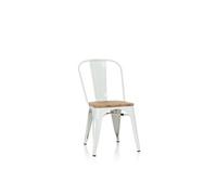 Chaise VANTAGGIO COMFORT W Métal blanc / Assise bois clair