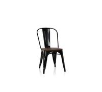 Chaise VANTAGGIO COMFORT W Métal noir / Assise bois foncé