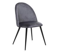 Chaise velours ""Slano"" Atmosphera - Gris