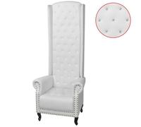 Chaise - vidaXL - Dossier Haut - Similicuir - Blanc - 1 Place