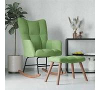 vidaXL Chaise à bascule avec repose-pied Vert clair Velours
