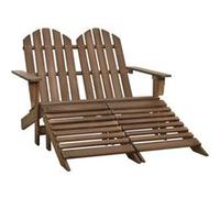 vidaXL Banc de jardin Adirondack 2 places avec pied en bois de sapin brun