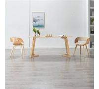 vidaXL Chaise à manger Crème Bois courbé et similicuir