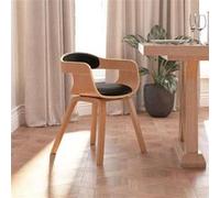 vidaXL Chaise à manger Noir Bois courbé et similicuir