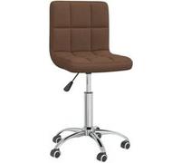 vidaXL Chaise pivotante de salle à manger Marron Tissu
