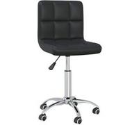 vidaXL Chaise pivotante de salle à manger Noir Similicuir
