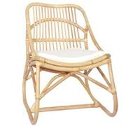 Chaise vidaxl en rotin non pliable H. 78 cm interieur blanc Blanc G