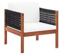 vidaXL Chaise de jardin en acacia massif avec coussin H. 60 cm