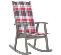 vidaXL Chaise à bascule avec support Gris Bois massif Acacia