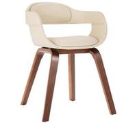 vidaXL Chaise de Salle à Manger Chaise à Dîner Siège de Cuisine Chaise de Repas Meuble de Cuisine Maison Blanc Similicuir Bois Courbé