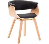 vidaXL Chaise à manger - Noir et bois courbé